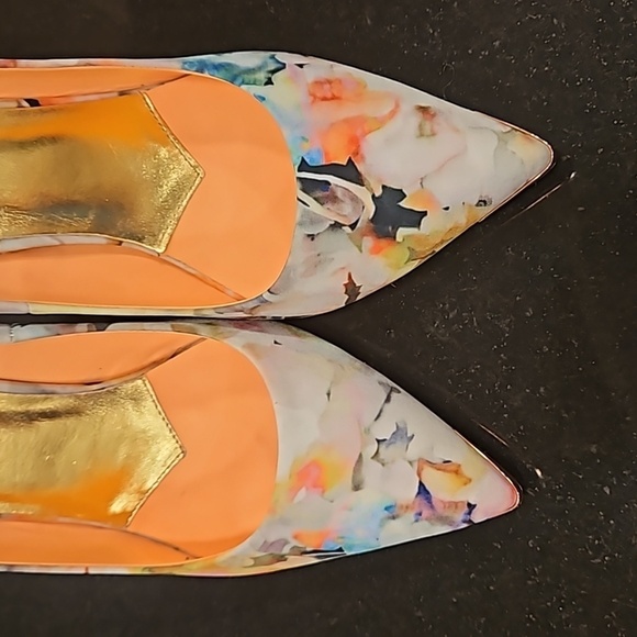 💕TED BAKER💕 Luceey Satin Pumps ~ Watercolor Abstract Floral Print 41 - Picture 6 of 15
